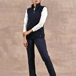 Baby Blue Zip-front Sleeveless Fur Jacket - Lakshita