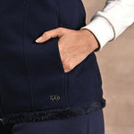 Baby Blue Zip-front Sleeveless Fur Jacket - Lakshita
