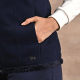 Baby Blue Zip-front Sleeveless Fur Jacket - Lakshita