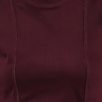 Maroon Sleeveless Winter Top with Fine Stich Detailing - Lakshita