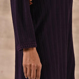 Purple Textured Full Sleeve Kurti - Lakshita