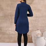 Blue Textured Full Sleeve Kurti - Lakshita