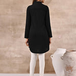 Black Textured Full Sleeve Kurti - Lakshita