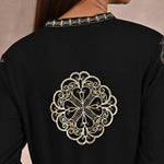 Black Solid Woolen Kurti with Foil Print - Lakshita