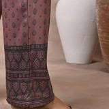 Close shot on the trousers of the Brown Velvet Kurta Set with Zari & Sequin Work