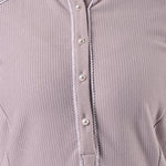 Full Sleeve Woolen Lavender Striped Kurti - Lakshita