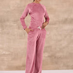 Baby Pink Round Neck Track Suit - Lakshita