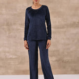 Navy Blue Round Neck Track Suit - Lakshita