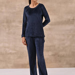 Navy Blue Round Neck Track Suit - Lakshita