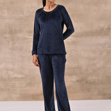 Navy Blue Round Neck Track Suit - Lakshita
