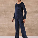 Navy Blue Round Neck Track Suit - Lakshita