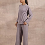Purple Full-Sleeve Round Neck Track Suit - Lakshita