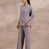 Purple Full-Sleeve Round Neck Track Suit - Lakshita