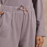 Purple Full-Sleeve Round Neck Track Suit - Lakshita