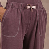 Maroon Full-Sleeve Round Neck Track Suit - Lakshita