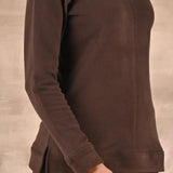 Brown Solid Round Neck Track Suit - Lakshita