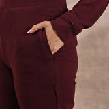 Purple Solid Round Neck Track Suit - Lakshita