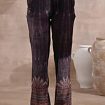 Purple Embellished Ethnic Marble Print Velvet Kurta Set - Lakshita