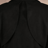 Black Long Belted Trench Coat with Fur Detailing - Lakshita