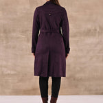 Purple Full Sleeve Tie Belt Trench Coat - Lakshita