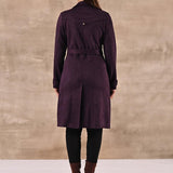 Purple Full Sleeve Tie Belt Trench Coat - Lakshita