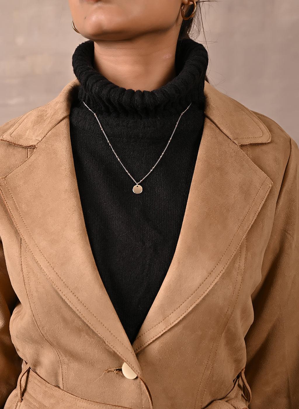 Beige Full Sleeve Tie Belt Trench Coat - Lakshita