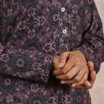 Geometric Print Woolen Kurta with Decorative Placket - Lakshita
