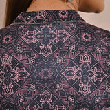 Geometric Print Woolen Kurta with Decorative Placket - Lakshita