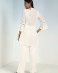 Ivory Short Tunic with Mirror Work and Bell Sleeves