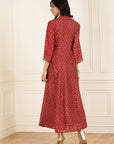 Fuchsia Digital Printed A-line Dress