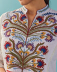 Ivory Multi Color Floral Embroidered Kurta Set - Lakshita