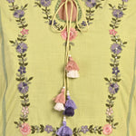 Green Embroidered Straight-fit Cotton Co-ord Set - Lakshita
