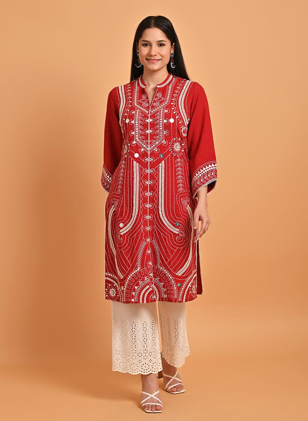 Our exquisite woolen kurtis with handcrafted details are now available  online on our website. To shop this and more online, click the… | Instagram