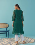 Green A Line Kalidaar Rachel Dress with Tassels - Lakshita