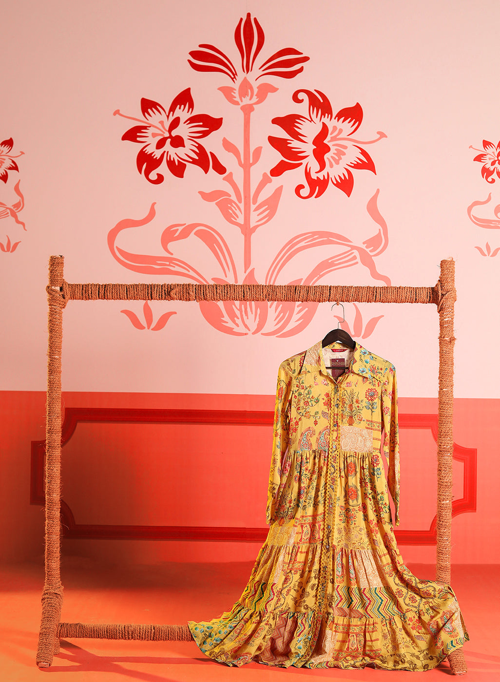 Rang Sunshine Printed Viscose Silk Designer Dress for Women