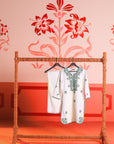 Jannat Ivory Embroidered Cotton Linen Designer Kurta Set