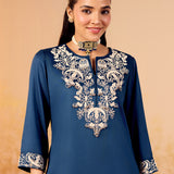 Samaira Admiral Blue Embroidered Suit Set