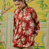 Eshara Classic Navy Floral Printed Shirt