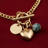 Gold Amara Heart Coin Bracelet