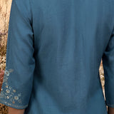 Blue Resham Embroidered Kurti