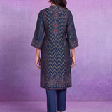 Zara Teal Blue Printed Kurta Set