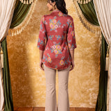 Aarohi Brick Red Printed Top