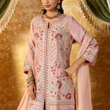 Vaara Nishat Pink Embroidered Suit Set with Dupatta