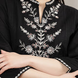 Cotton Linen Embroidered Tunic Trouser Co-Ord Set