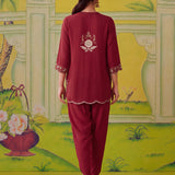 Nooraya Deep Red Embroidered Co-ord Set