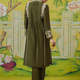 Aurelia Forest Green Dori Embroidered Appliqué Co-ord Set