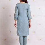 Gulabo Ice Blue Embroidered Kurta Set