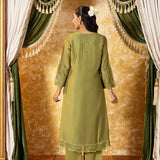 Esha Moss Green Embroidered Suit Set