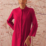 Sylvia Crimson fuchsia Monochrome Lyocell Kurta for Women