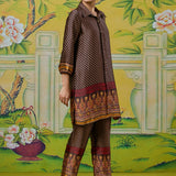 Tara Coffee Brown Printed Co-ord Set
